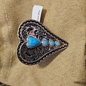 Large heart ring. Sterling silver.